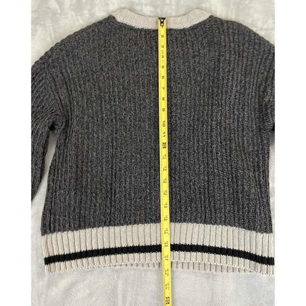 Roots Cabin Womens Oversize Size S Sweater Cozy Chunky Knit Gray Crew Pullover - Picture 8 of 8